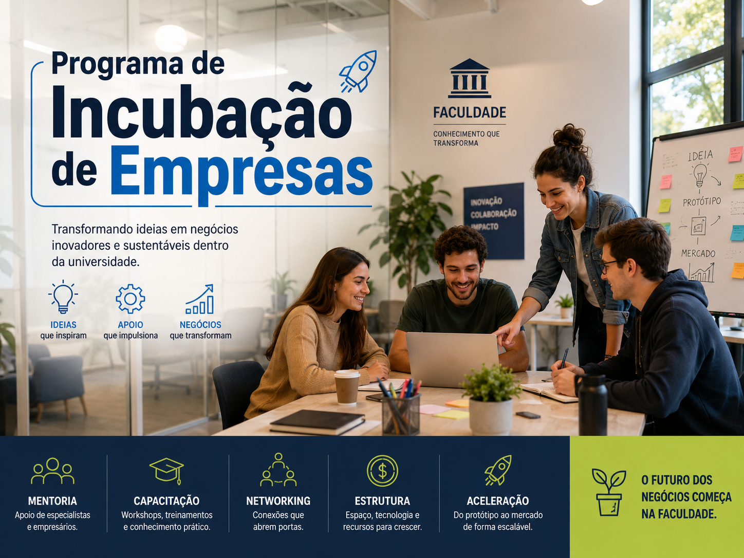 Faculdade Novoeste abre inscrições para seleção de empresas em programa de incubação e consultoria empresarial