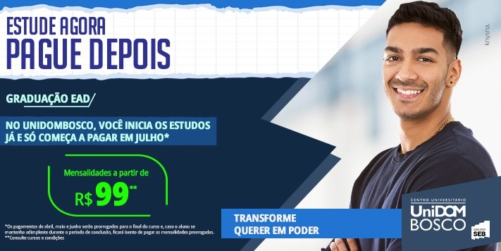 UNIDOMBOSCO OFERTA MAIS DE 45 OPÇÕES DE CURSOS EAD NO POLO NOVOESTE